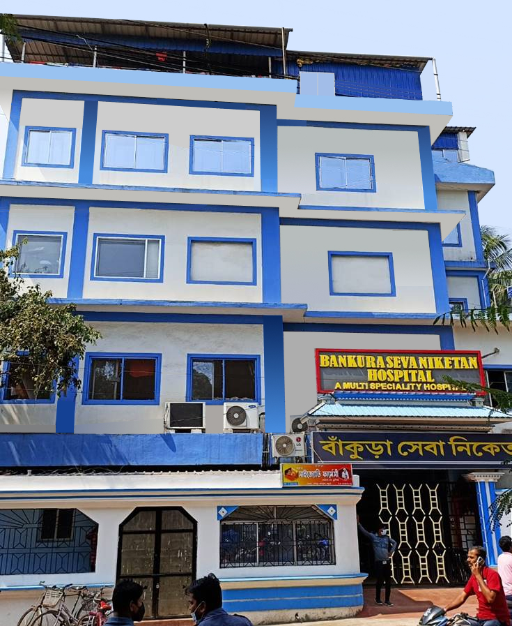 Hospital medical staff in orange scrubs